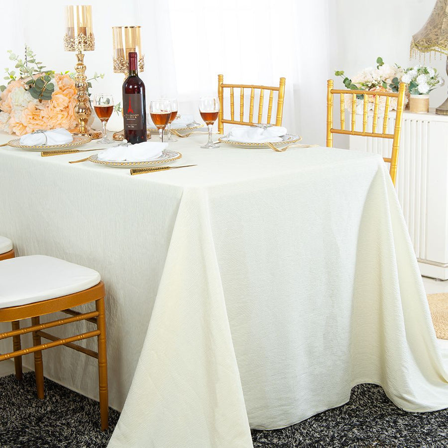 Rectangular Seamless Crushed Taffeta Tablecloth